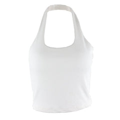 Exposed Umbilicus Halter-neck Short Vest
